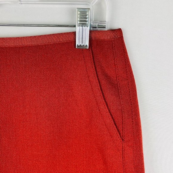 Lafayette 148 Womens 6 Wool Rust Red Unlined Pencil Skirt Knee Length Career