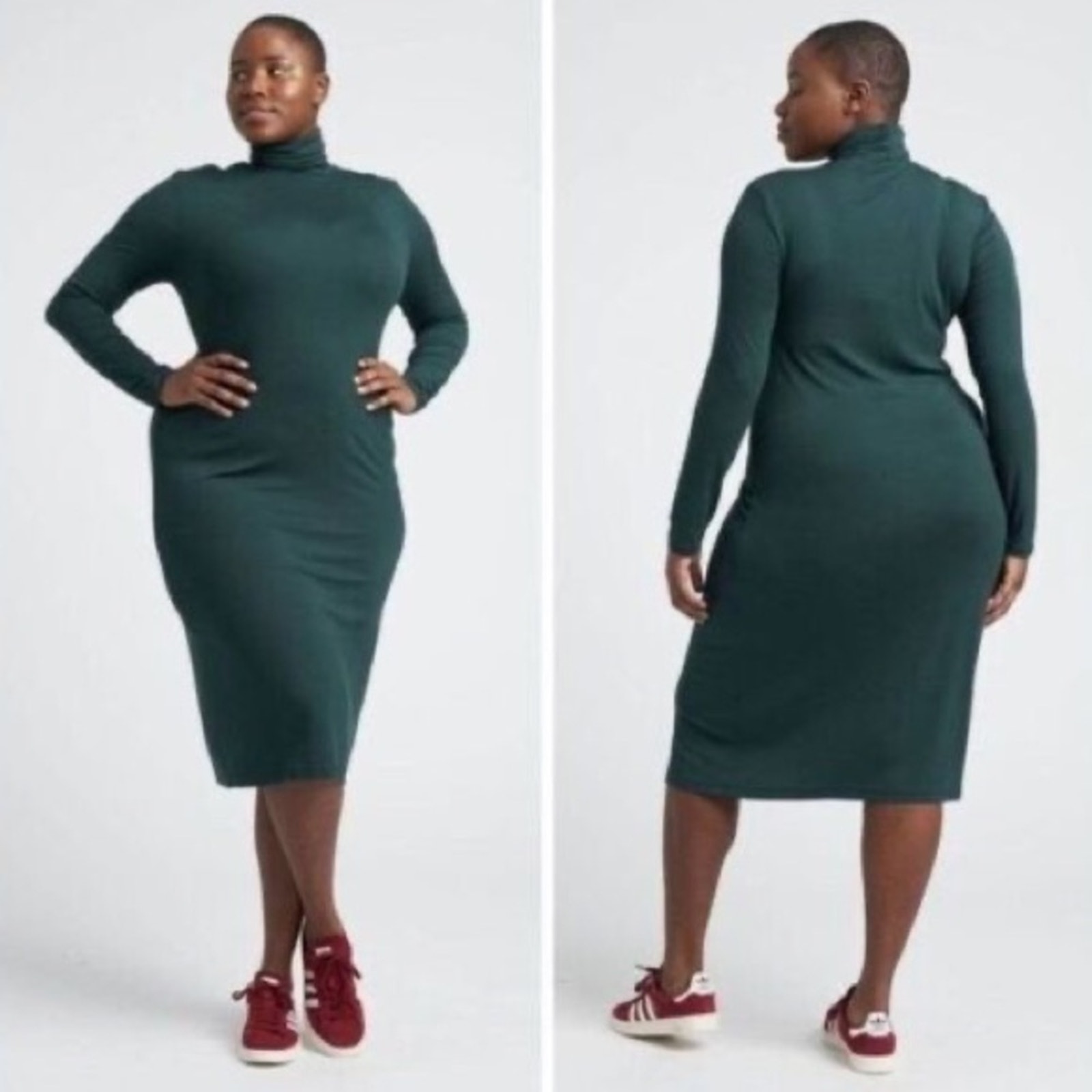 Universal Standard Foundation Turtleneck Sweater Dress GreenSize S / US 14 - 16
