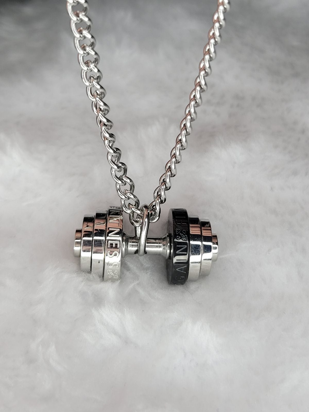 316 Stainless Steel Dumbbell Necklace