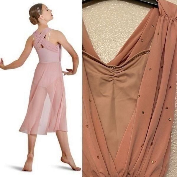 Weissman Dance Costume lyrical blush pink maxi Somewhere Only We Know 12296 SA
