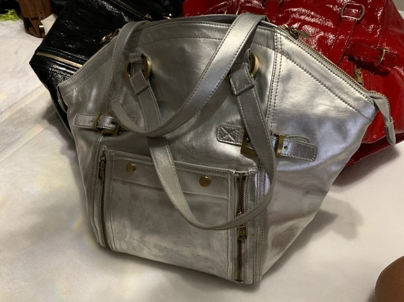Tote Used Silver Ysl