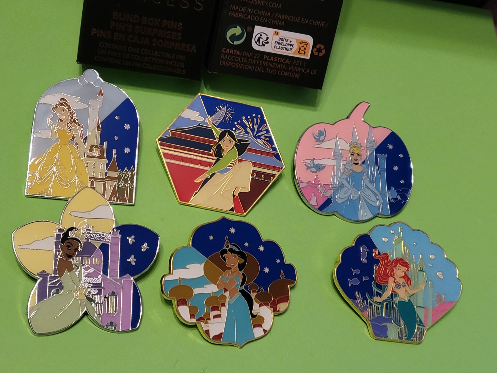 Disney Princess Day/Night COMPLETE SET Enamel Metal Pin Blind Box Series Combo