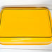Vintage LE CREUSET Yellow Orange Enameled Cast Iron Casserole Pan Swing Handles