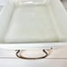 Vintage LE CREUSET Yellow Orange Enameled Cast Iron Casserole Pan Swing Handles