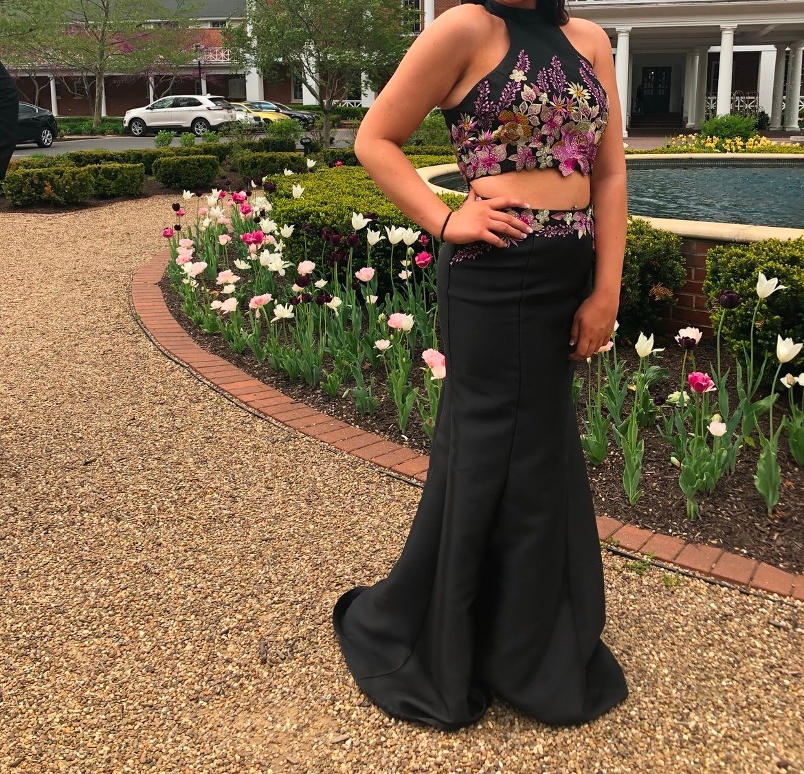 2 piece prom dress
