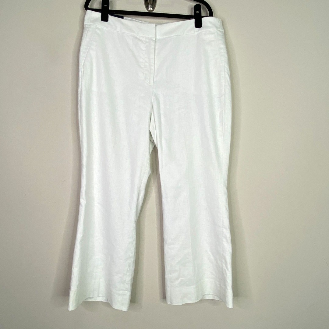 New J. Crew Linen Blend Kelsey Flare Crop Pant Women's Size 14 BR706