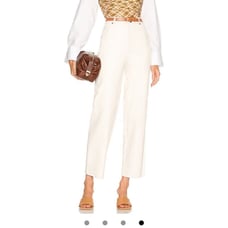 NWT REVOLVE L’Academie Jiselle Leather Pants Ivory