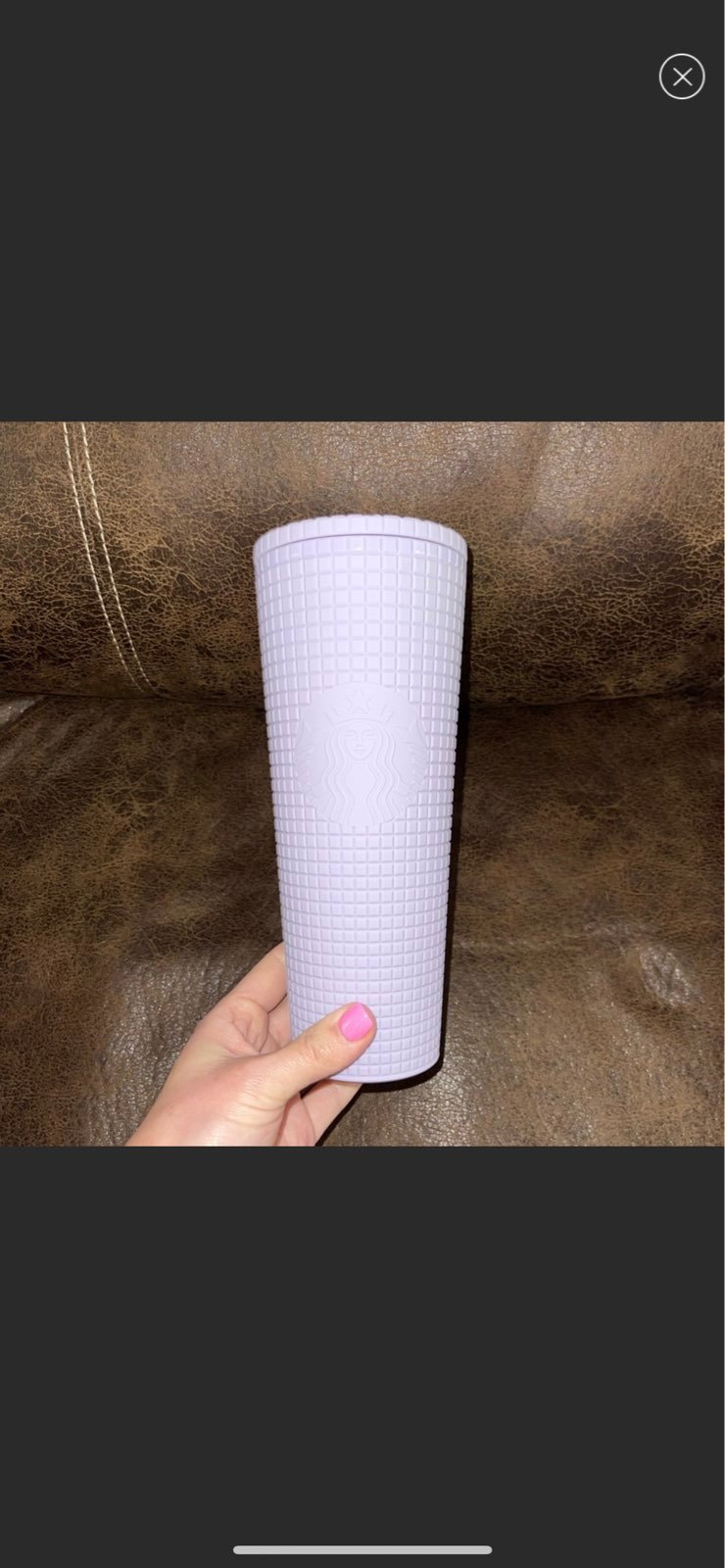Starbucks cup purple grid