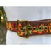 Vintage Burlap Wide Belt Chinese Embroidered Letters Ships Sz 36 -41