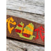 Vintage Burlap Wide Belt Chinese Embroidered Letters Ships Sz 36 -41