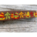 Vintage Burlap Wide Belt Chinese Embroidered Letters Ships Sz 36 -41
