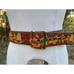 Vintage Burlap Wide Belt Chinese Embroidered Letters Ships Sz 36 -41