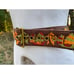 Vintage Burlap Wide Belt Chinese Embroidered Letters Ships Sz 36 -41