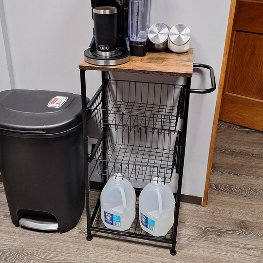 4Tier Kitchen Cart on Wheels Metal Mobile Utility Cart with Storage Basket Shel