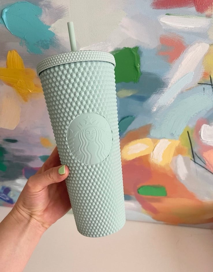 New! Starbucks Mint Green Matte Studded Venti