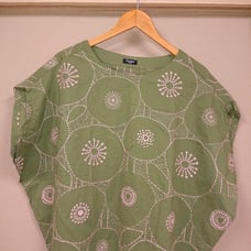 Brand New with Tag: Marble Sud, Light Green Floral Embroidery French Sleeve Shirt