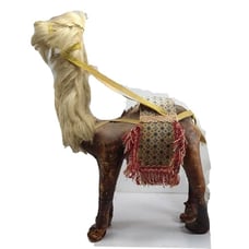 Vintage Lg 16 Leather Stuffed Camel Arabian Handmade Sewn Middle Eastern saddle