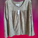 Anthropologie striped v neck burnout long sleeves top, xl, green