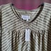Anthropologie striped v neck burnout long sleeves top, xl, green