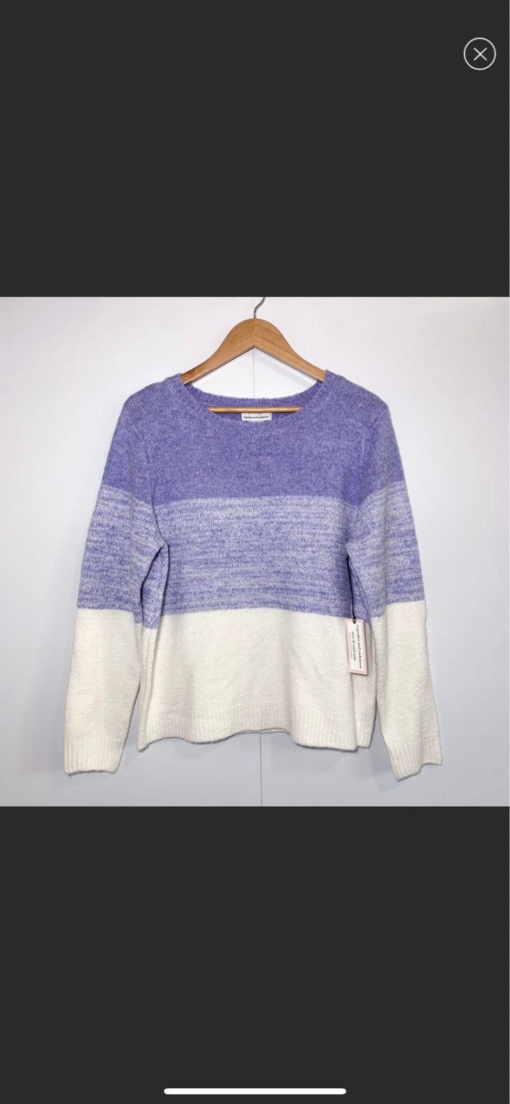CUPCAKES & CASHMERE Soft Color Block Stripe Crewneck Sweater