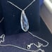 Swarovski PURE teardrop pendant rhodium finish necklace - authentic #2216
