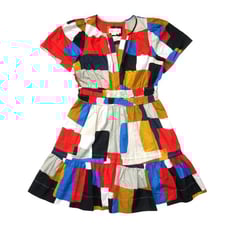 NWT by Anthropologie The Somerset Mini in Nouveau Geometric Patchwork Dress M