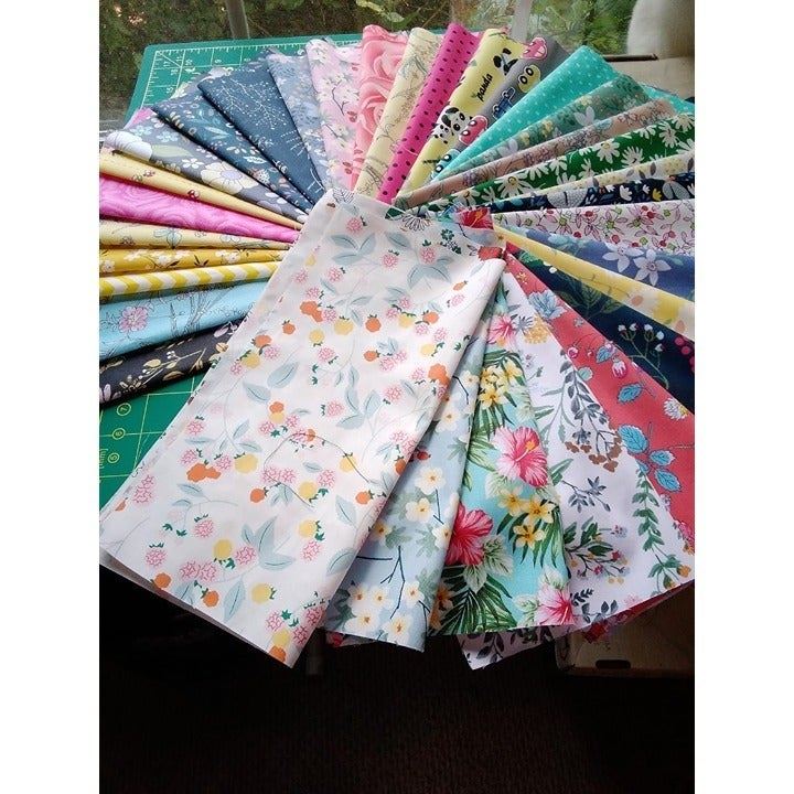 10 x 10 50 PCS 100% Cotton Fabric Bundles for Quilting Sewing DIY & Quilt