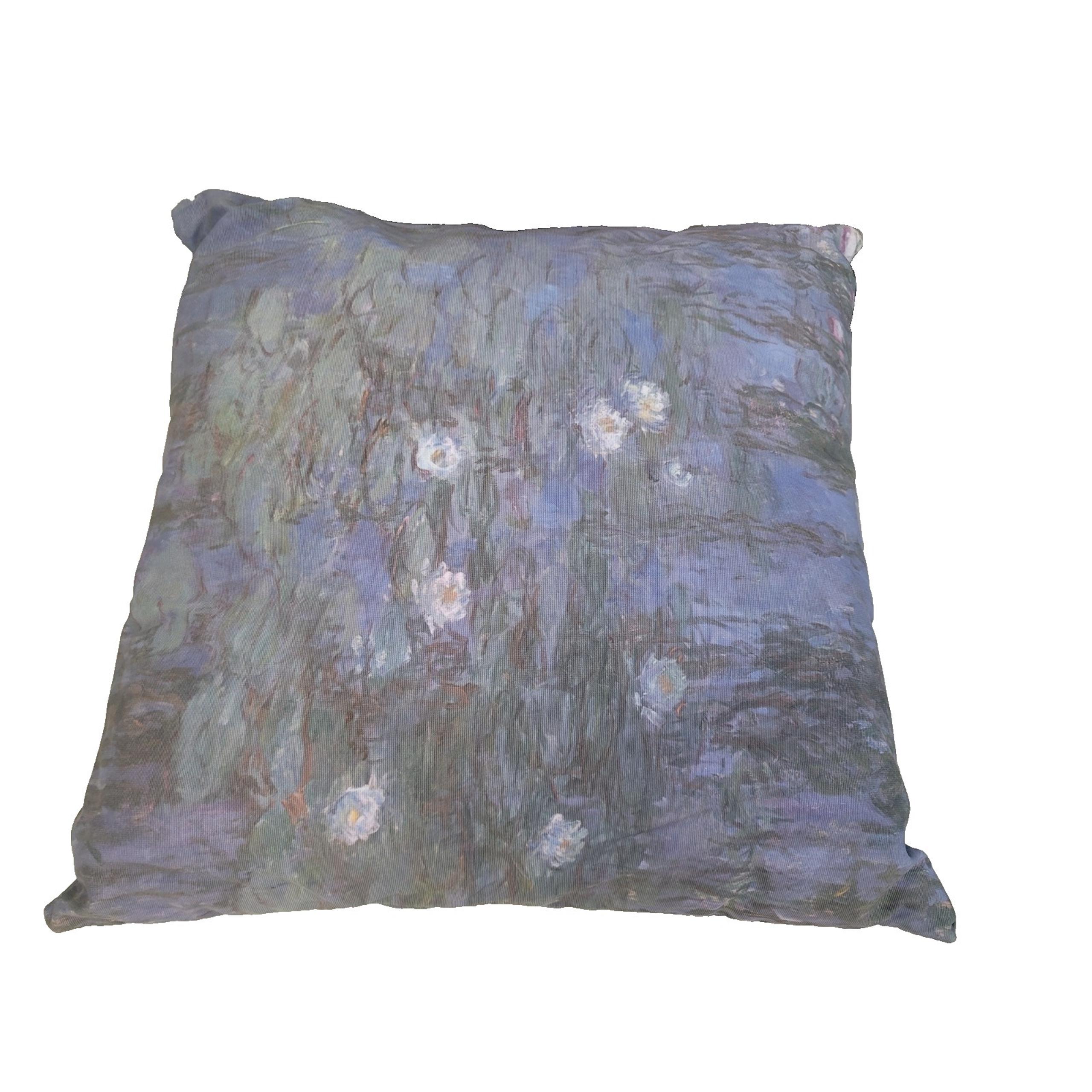 Trademark Fine Art Monet Water Lilies 16''X16''Decorative Pillow Multicolor