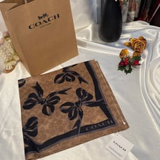 Coach Signature Bow Print Silk Bandana CZ527