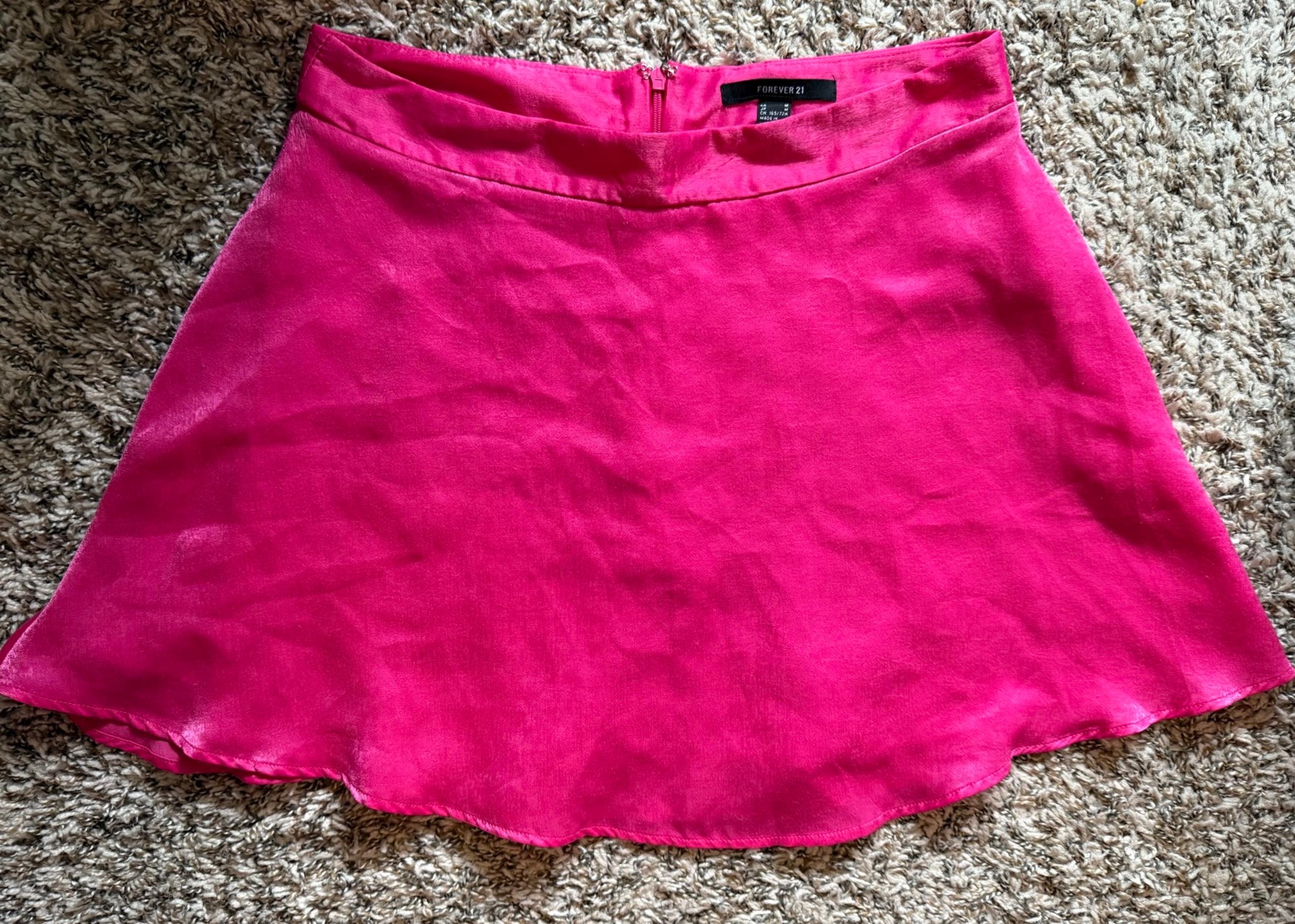 Forever 21 Womens Pink Silk Mini Skirt