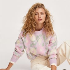 NWOT Mango brand purple floral sweater xs