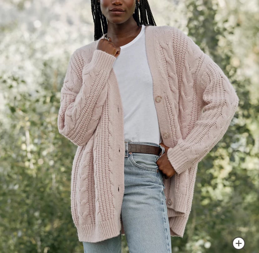 Jenni Kayne Cocoon Cable Cardigan - Blush - XXS