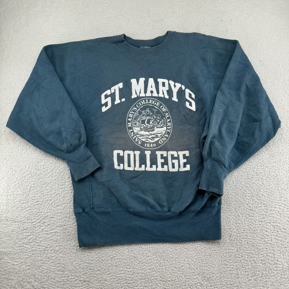 VTG 90s Champion Reverse Weave St. Mary's College Maryland Sweatshirt Men M FADE