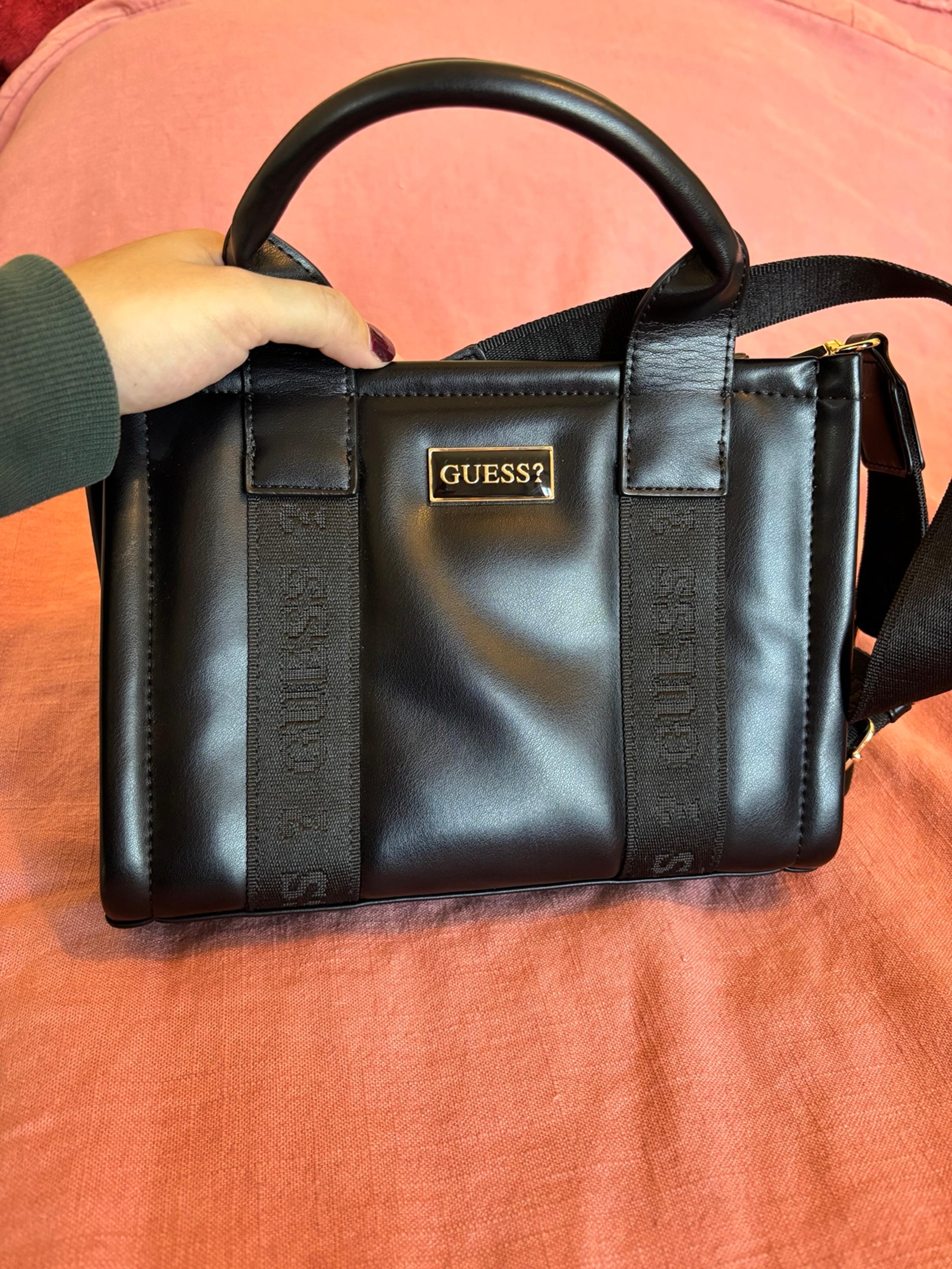 Guess black leather tote