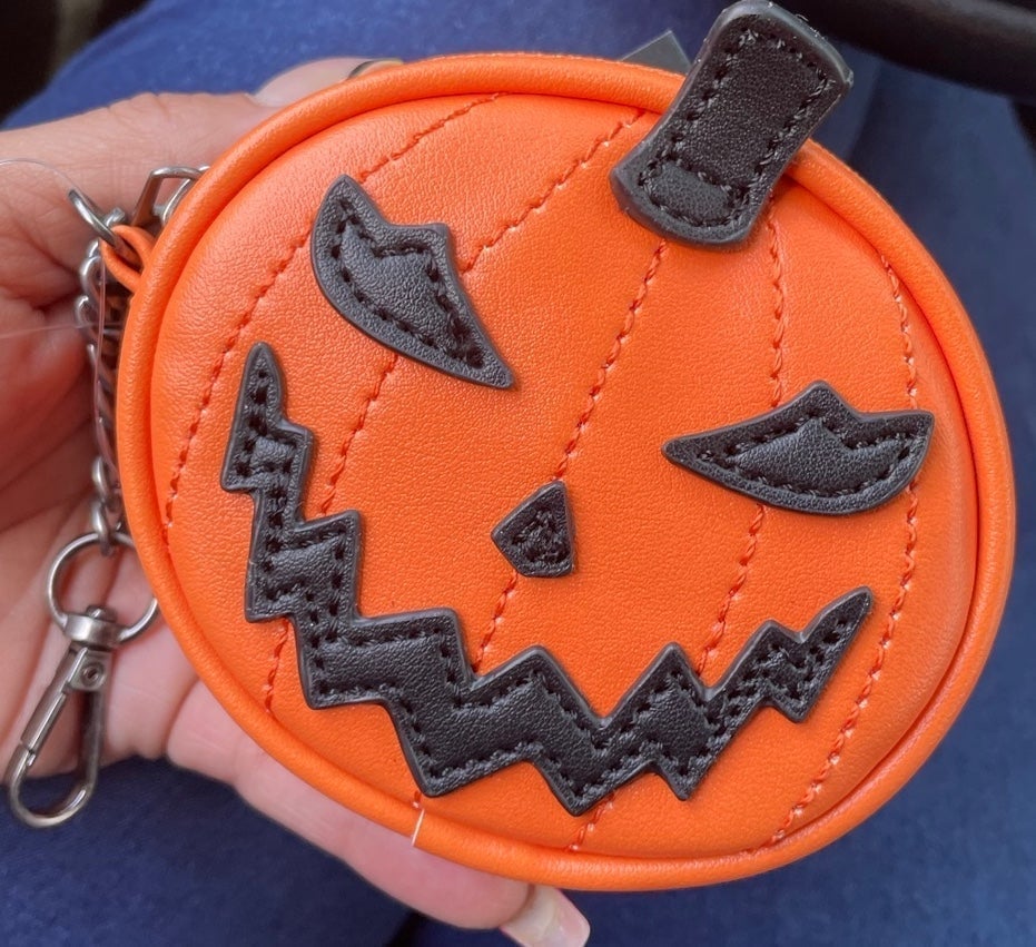 Jack o lantern pumpkin keychain coin purse