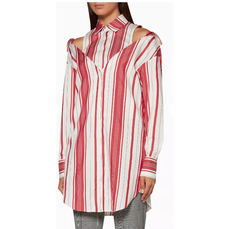 HELLESSY ECRU & RED DUQUETTE SHIRT SIZE 0