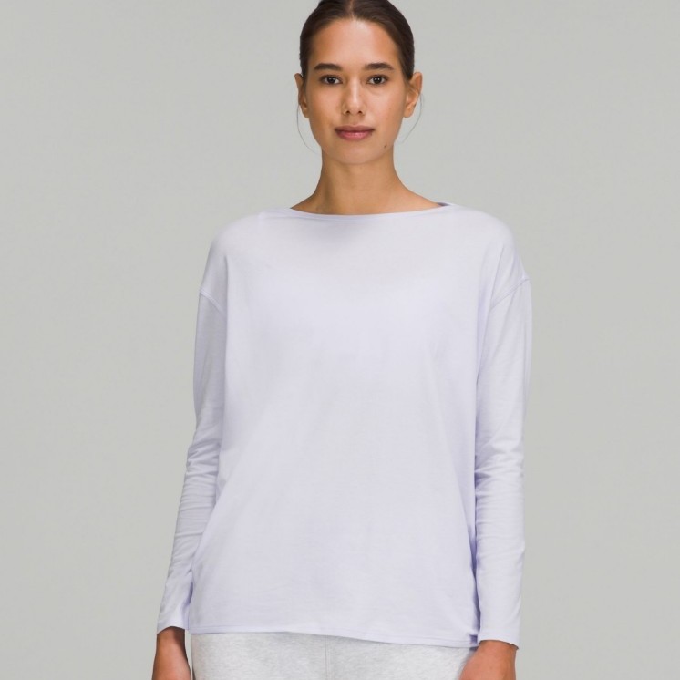 Lululemon Back in Action Long Sleeve Shirt: Pastel Blue, Size 10, NWT