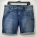 Silver Elyse Bermuda Shorts Sz 30 Relaxed Curvy Denim Blue Jean Distress EUC
