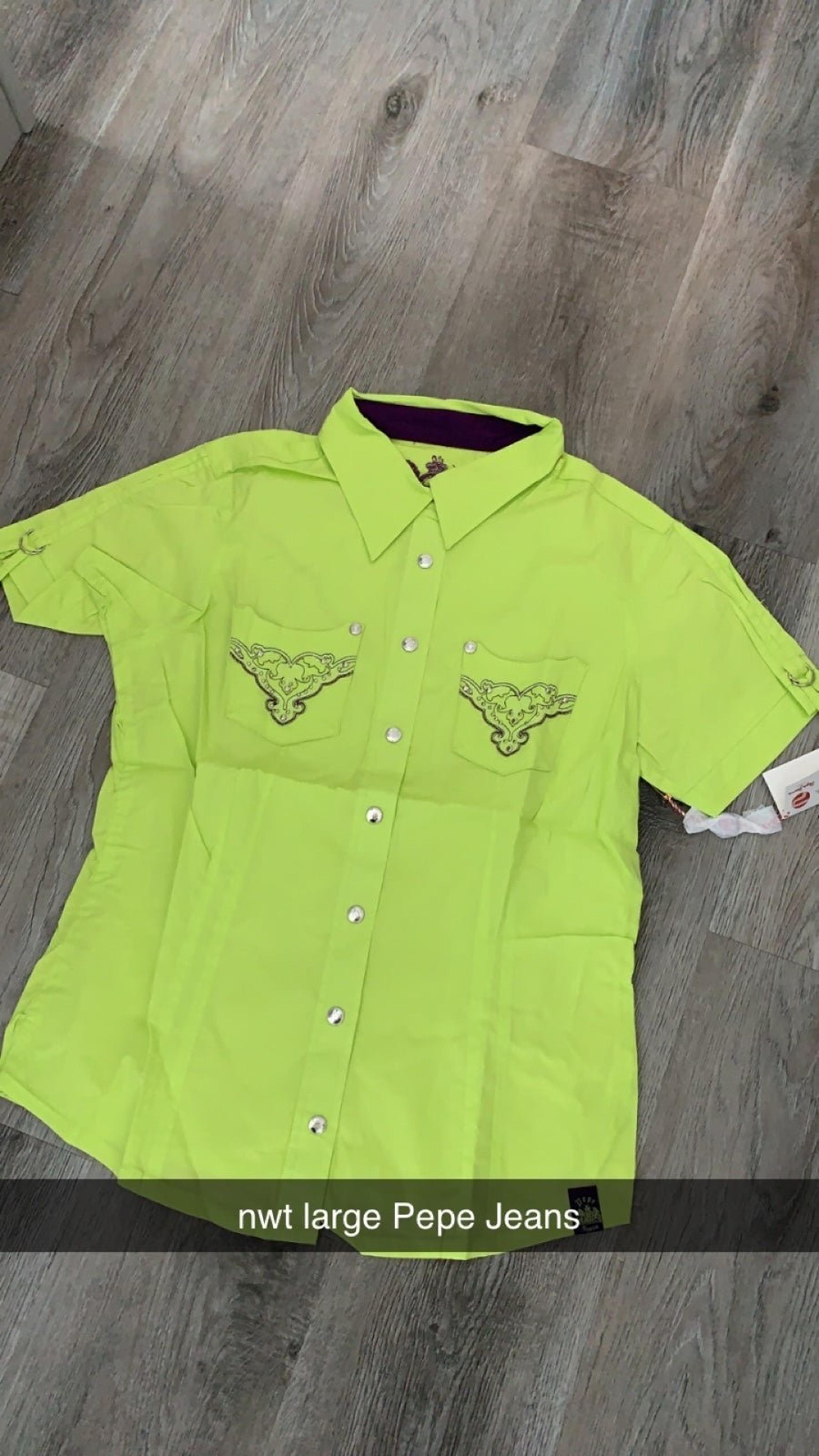 NwT Womens Pepe Jeans Bling Shirt Top Large