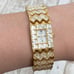 Vintage SOLITAIRE Jeweled Link Square Face Watch