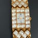Vintage SOLITAIRE Jeweled Link Square Face Watch