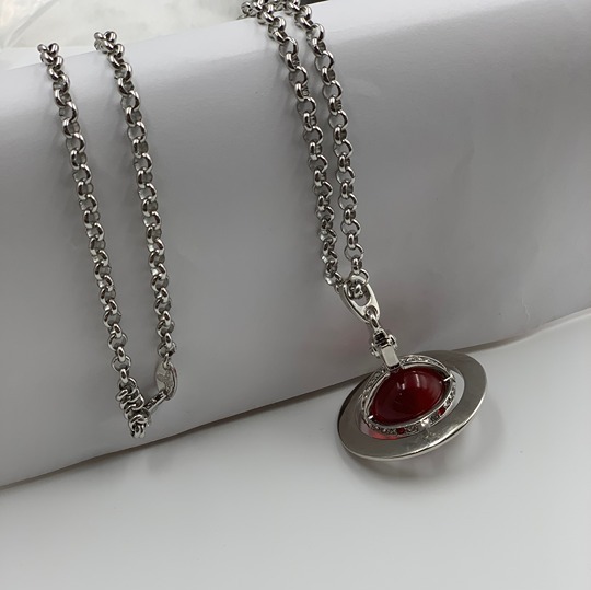 Vivienne Westwood Large Red Ball Stereoscopic Saturn Pendant Necklace