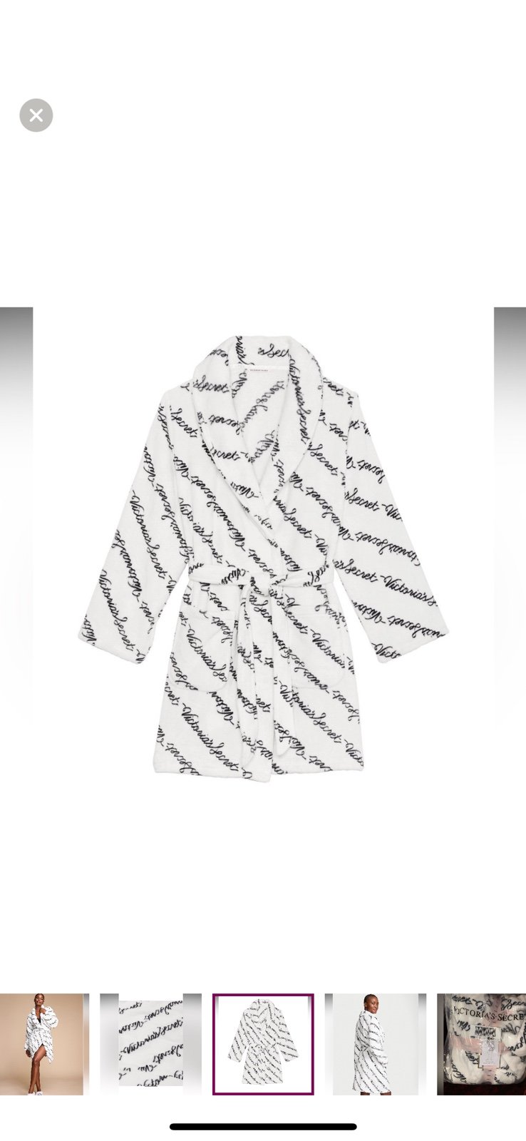 Victoria’s Secret shirt cozy robe sz XL/2Xl coconut white ribbon sct