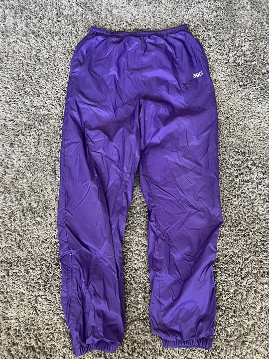 ASICS Men's Purple Joggers tracksuits 90s Vintage Classic Sweatpants sz M