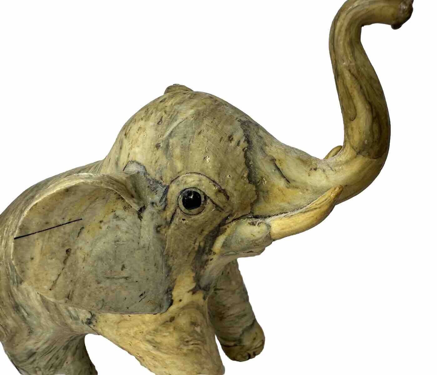 VTG Crushed Oyster Shell Elephant Figurine Hand Made Folk Art Vintage Decor