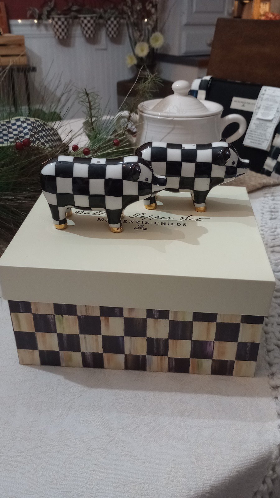 Mackenzie Childs Pigs salt and pepper set