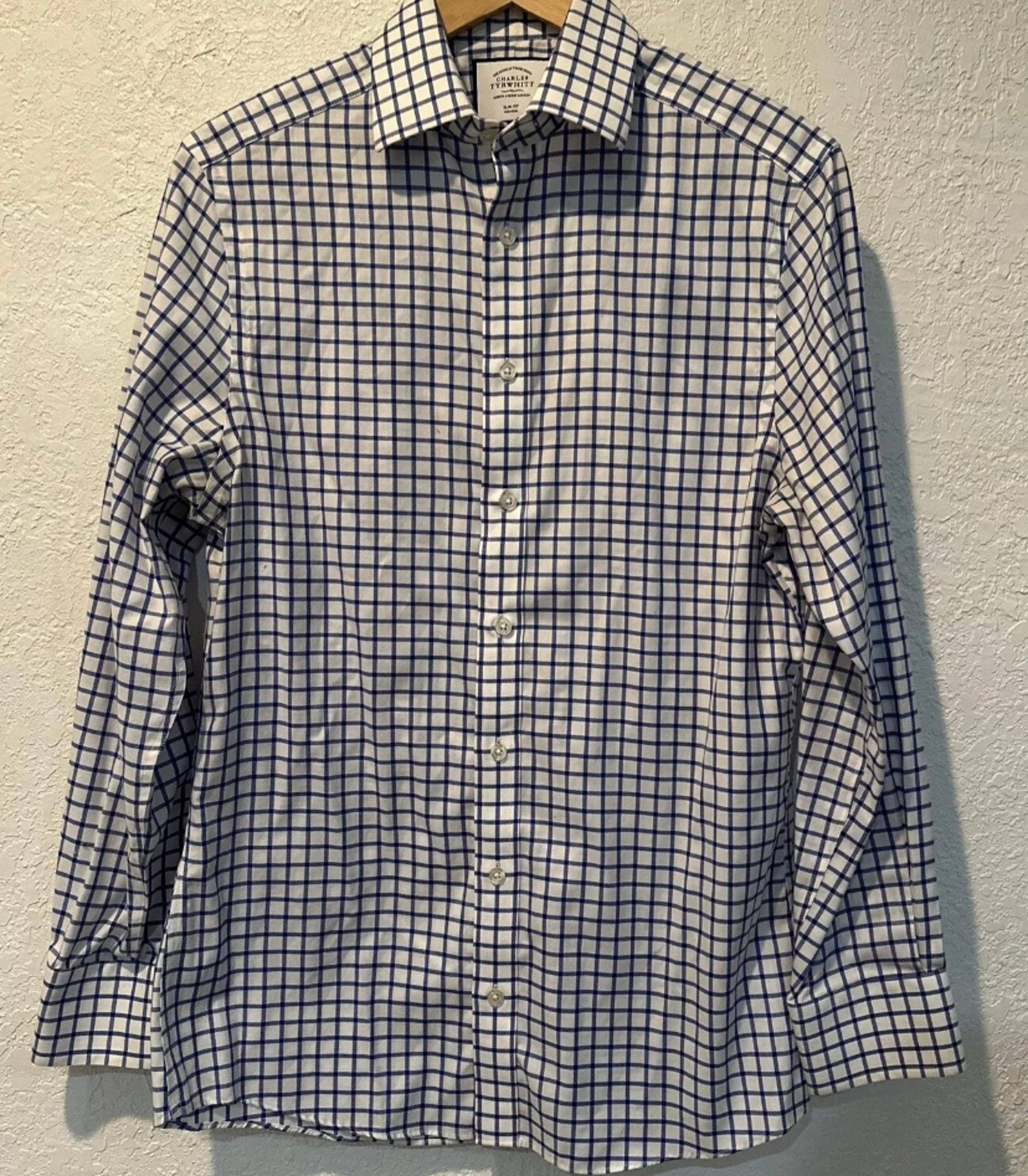 Charles Tyrwhitt dress shirt mens button up long sleeve classic fit