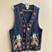 White Stag Vintage Beaded Fall Halloween Knit Sweater Vest Grandmacore 16/18