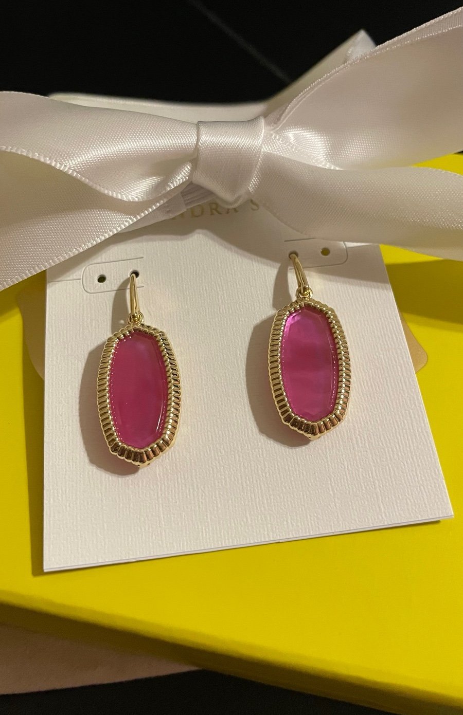 NWT Kendra Scott 14K Dani Earrings w/ KS Box, Cloth Bag & Ribbon Bow