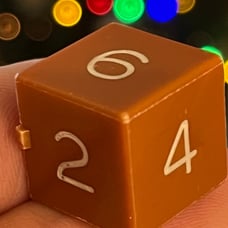 Vintage Armory d6 light brown w/ fresh white rpg ad&d dice 121323@
